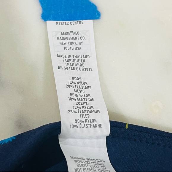 Aerie Offline Navy Floral Sports Bra XS - Picture 4 of 4